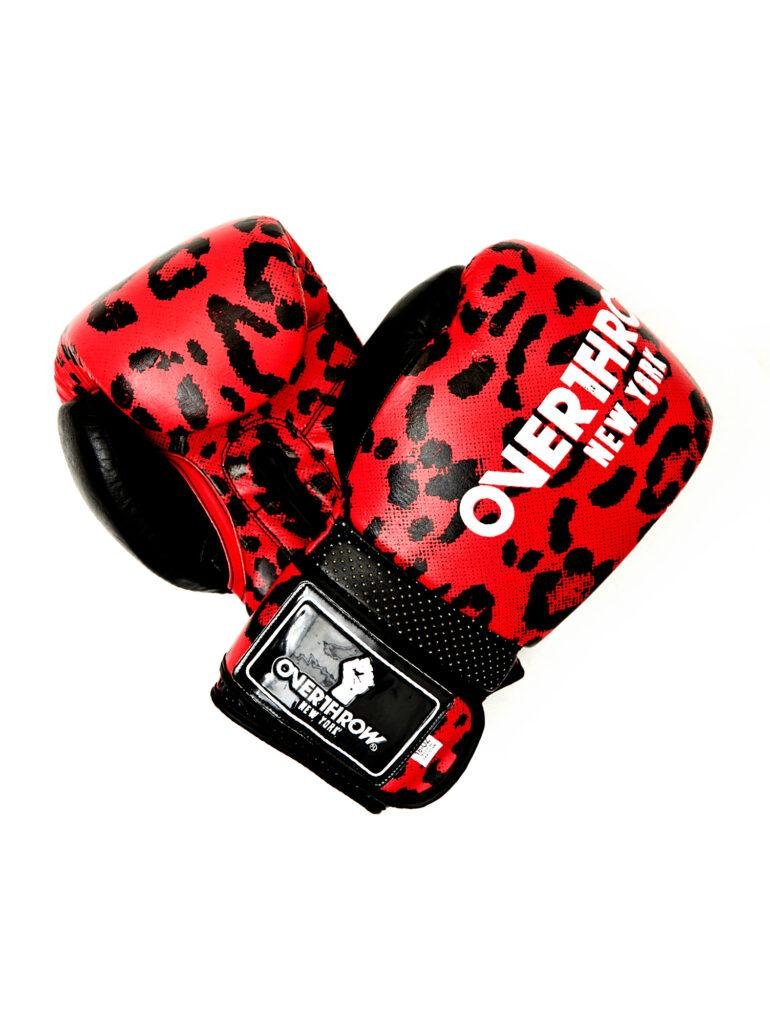 Leopard Boxing Gloves (Red) OVERTHROW